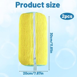 Trainer Washing Machine Bag, Two Pack in Yellow,Reusable Shoe Wash Bag for Machine Cleaning, Durable Zippered Laundry Bag for Sneakers, Dimensions 30 by 20 cm