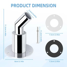autozen Thru Hull Exhaust Skin, 22mm Stainless Steel 316 Thru Hull Exhaust Fittings Tube Pipe Socket Hardware for RV Diesel Parking Heaters Car Truck Boat