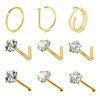 CHARMONLINE 3 Pcs 14K Gold Filled Nose Studs 20G Stainless