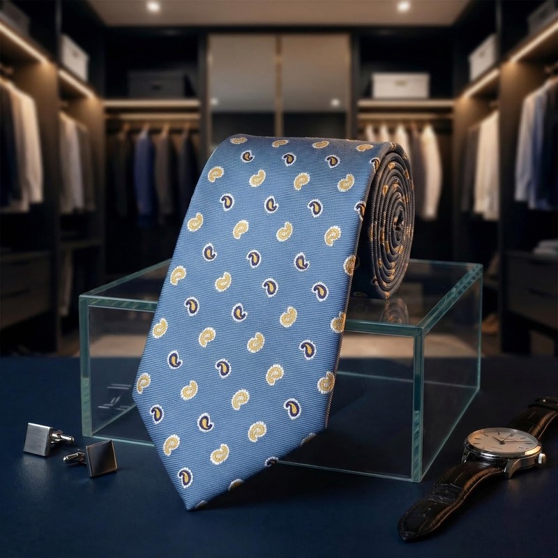 S&W SHLAX&WING Men's Necktie for Suit Jacket Classic 147cm Blue