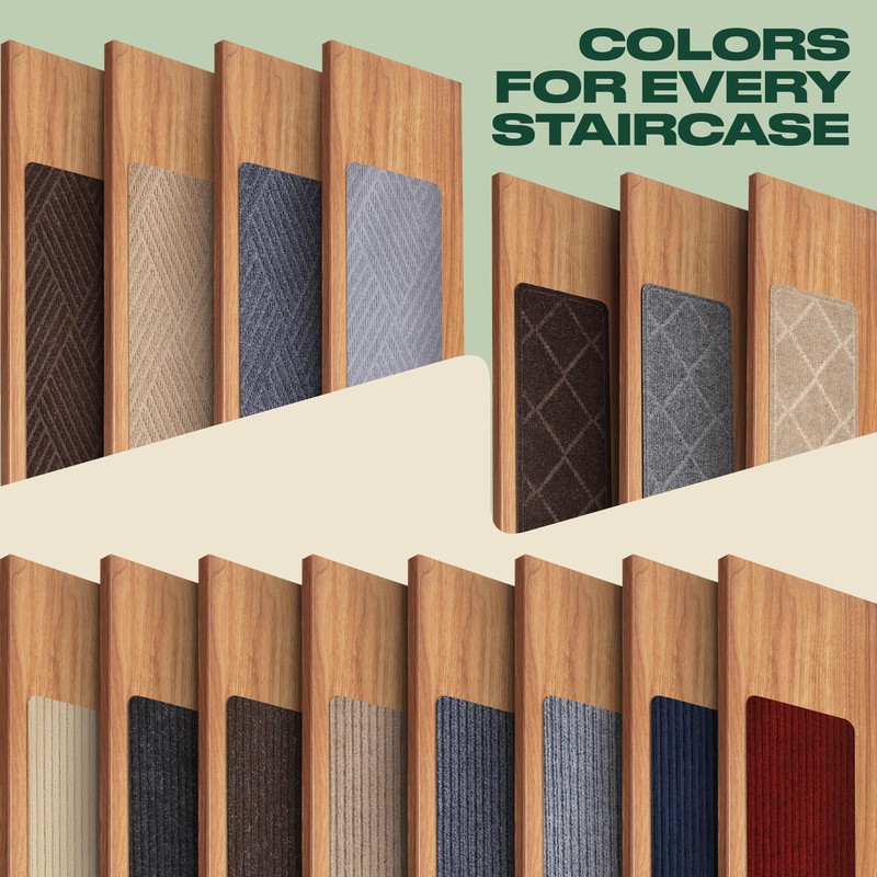 MBIGM Woven Stair Treads for Wooden Steps, 15 Pack, 8"