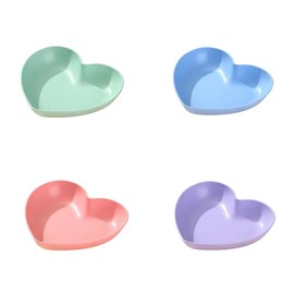 EDNEY 4 Pack Unbreakable Small Snack Dessert Dishes, Heart Shape Mini Dipping Sauces Bowls