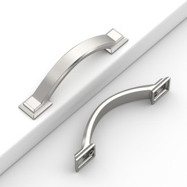Coinkoly 10 Pack Brushed Satin Nickel Cabinet Pulls 3''(76mm) Hole Centers,Hardware for Cabinets,Kitchen Cabinet Handles,Arch Cabinet Handles for Bathroom Dresser Drawer Handle