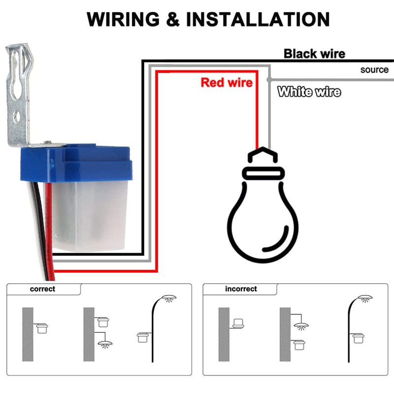 Greluma 2pcs AC/DC12V 10A Automatic Auto On Off Photocell Light