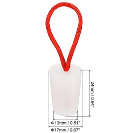 TOP-VIGOR 3Pcs Rubber Tapered Plug, 13mm to 17mm Solid Bathtub Bungs Stopper with Handle, Tapered Lab Seal Rubber Stoppers Test Tube Bungs for Test Tubes, Water Pipe, Drainage Hole, White