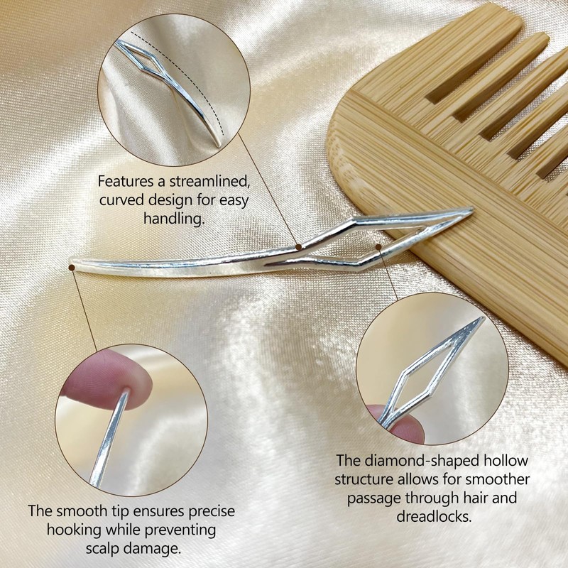Crochet Hair Styling Tool, Curved Interlocking Tool, Precision Hair Maintenance