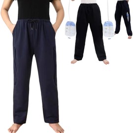 AUSTYLCO Urine Bag Holder Pants with Zippered Pockets,Incontinence Catheter Pants,Urine Bag Holder Trousers for Nephropathy Nephrostomy,Cystostomy,Eelderly