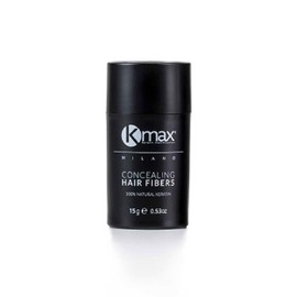 Kmax Concealing Hair Fibers - Keratin Fibres for Hair, Hair Powder for Hair Thickening Effect, Hair Fibres to Cover Hair Loss, Regular Size 15g, Dark Grey