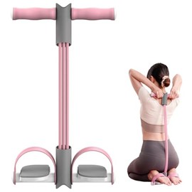 HASTHIP® Banda de Resistencia con Pedal Ancho de 6 Tubos,Cuerda Elástica Látex Natural para Ejercicio en Casa,Entrenamiento Yoga y Fitness Bandas Trac