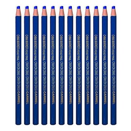 Carmel China Marker, Box of 12 (Blue), Pull String Grease Pencil, Paper Wrapped Wax Pencil for Marking Smooth Surfaces Including Plastic, Metal, Ceramics & Polished Stone