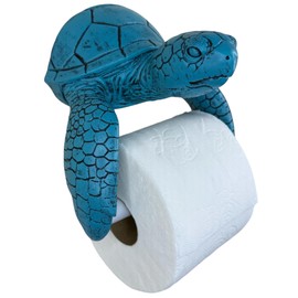Sea Turtle Wall Mount Toilet Paper Roll Holder Rustic Nautical Beach Sea Blue/Green Coastal Decor – Aqua Teal Weathered Finish