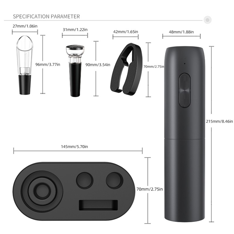 Electric Wine Opener Set Type-C Rechargeable Automatic Electric Wine Bottle