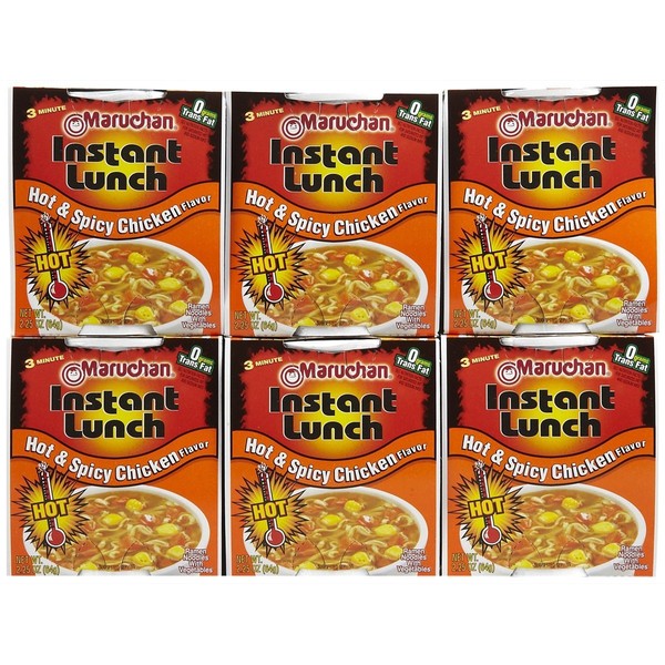 Maruchan Instant Lunch Hot and Spicy Chicken Flavor Soup - 2.25 oz - 6 Pack