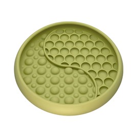 Evenco Lick Mat for Dogs, Silicone Slow Feeder Licking Mat with Non-Slip Suction Cups, Freeze-Friendly Lick Bowl for Enrichment Play, Anxiety Relief & Keeps Busy (6.0" x 1.0" Green)