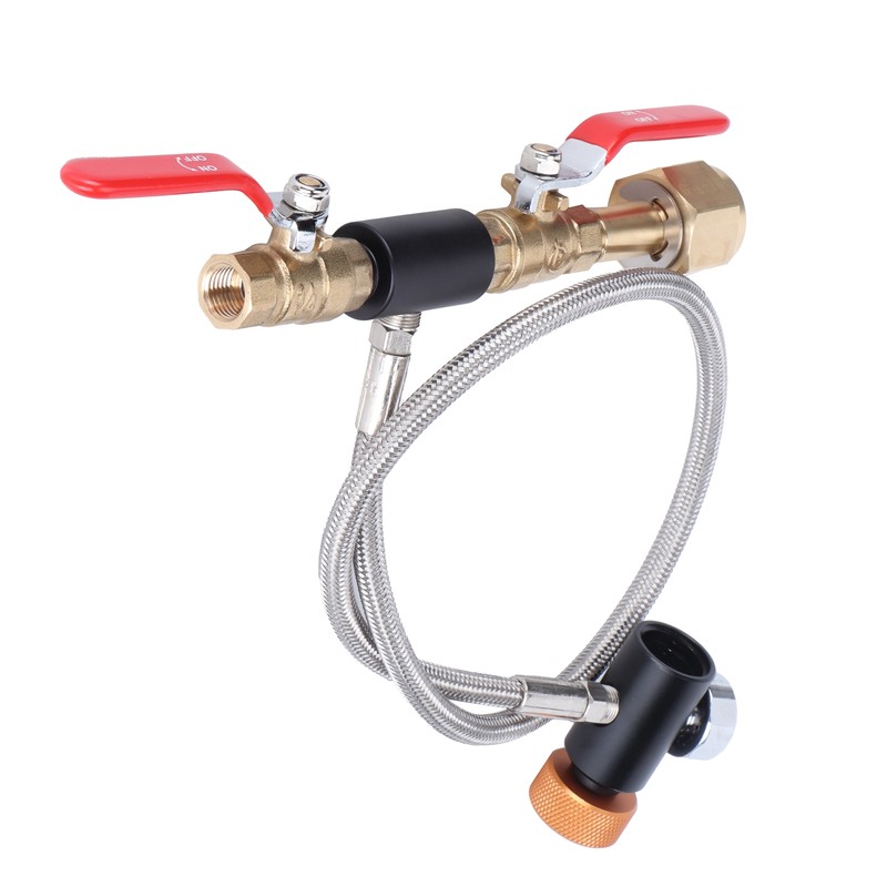 CO2 Universal External Hose Adapter G5/8-14 24in Dual Valve Soda