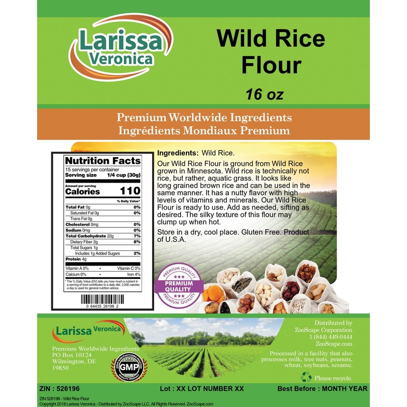 Wild Rice Flour (16 oz, ZIN: 526196)