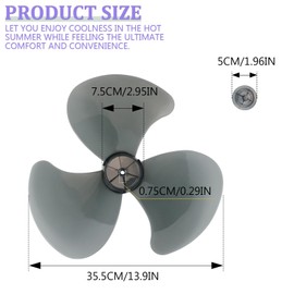 16 Inch Plastic Fan Blades Universal Household Standing Fans and Table Fans Replacement Part for Standing Pedestal Fans and Table Fans (Black, 3 Leaves)