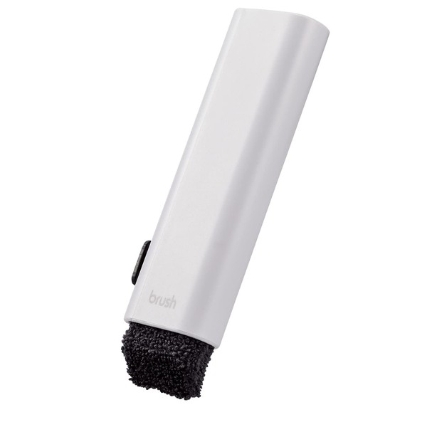 Elecom KBR-017GY Cleaning Brush & Cloth, Compact Storage Type, 2-Way Light Gray