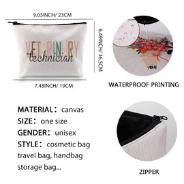 XYANFA Veterinary Technician Makeup Bag Vet Tech Student Graduation Gifts Vet Tech Cosmetic Bag Veterinarian Thank You Gift (VETERINARY technician)