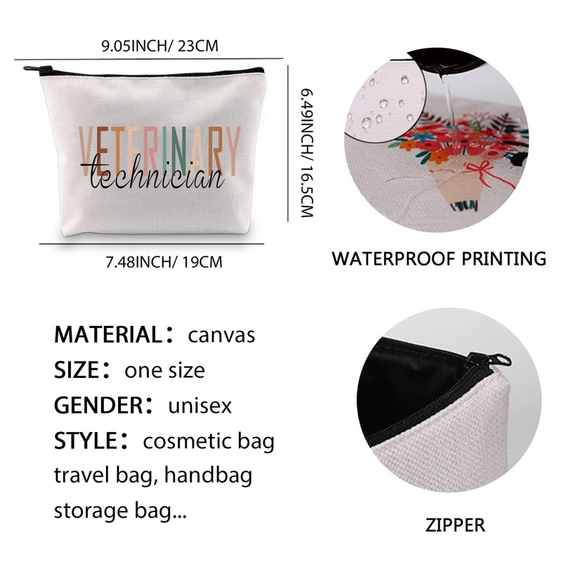 XYANFA Veterinary Technician Makeup Bag Vet Tech Student Graduation Gifts