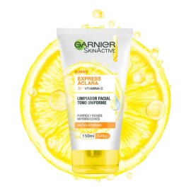Garnier Skin Active Limpiador Facial Express Aclara Anti Manchas Vitamina C Piel Mixta 150 mL