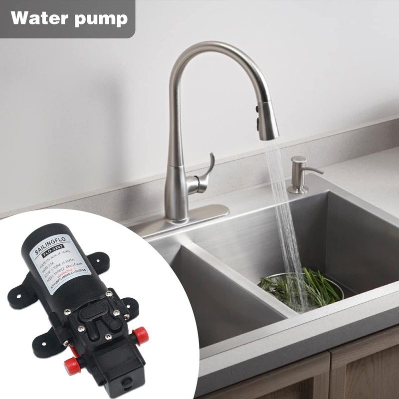 12v Water Pressure Diaphragm Pump 4.3 L/min 1.1 GPM 35
