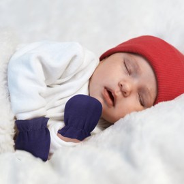 BQUBO Newborn Infant Toddler Mittens No Scratch Cotton Elastic Wrist Gloves Hypoallergenic for 0-6 Months Baby Boys Girls