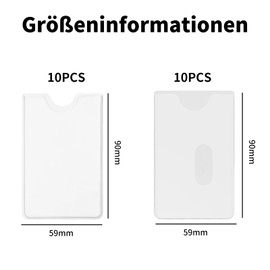 SHYSBV Pack of 20 NFC Protective Case Hard Plastic - Transparent EC Card Sleeves, Security Against Data Theft for Credit Cards, Bank Cards & ID Cards, transparent, Minimalist