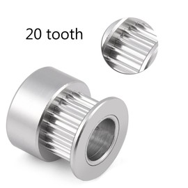 Richer-R 5 x GT2 Timing Belt Pulley, 5 Pieces 2GT 5 mm/8 mm Bore 20 Teeth Aluminium Timing Belt Tensioner Pulley Set for 3D Printer Silver (8 mm)