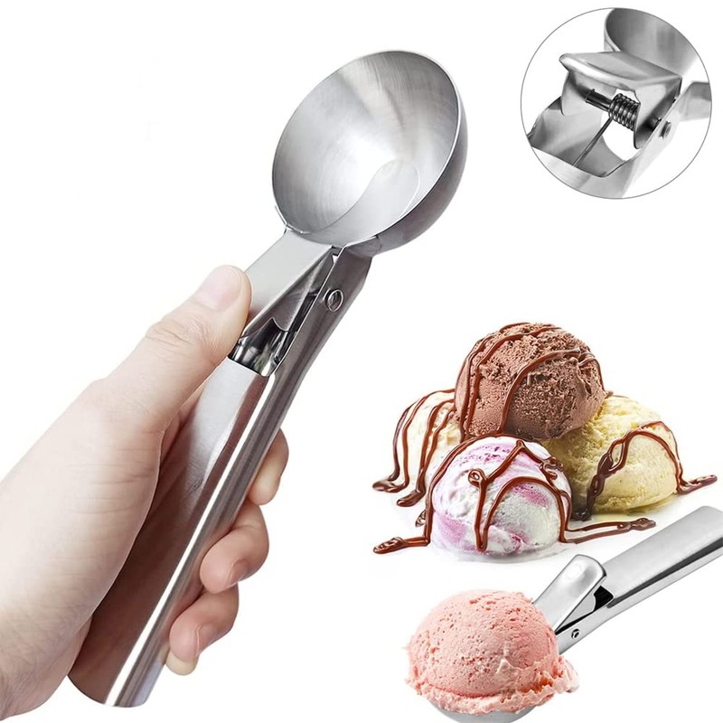 Ice Cream Spoon, Ice Cream De, Spherical Shape, Stainless Steel