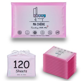 MA CHÉRIE Disposable Toilet Seat Cover 120 Pcs,Extra Large,Flushable,Travel and Pocket Size