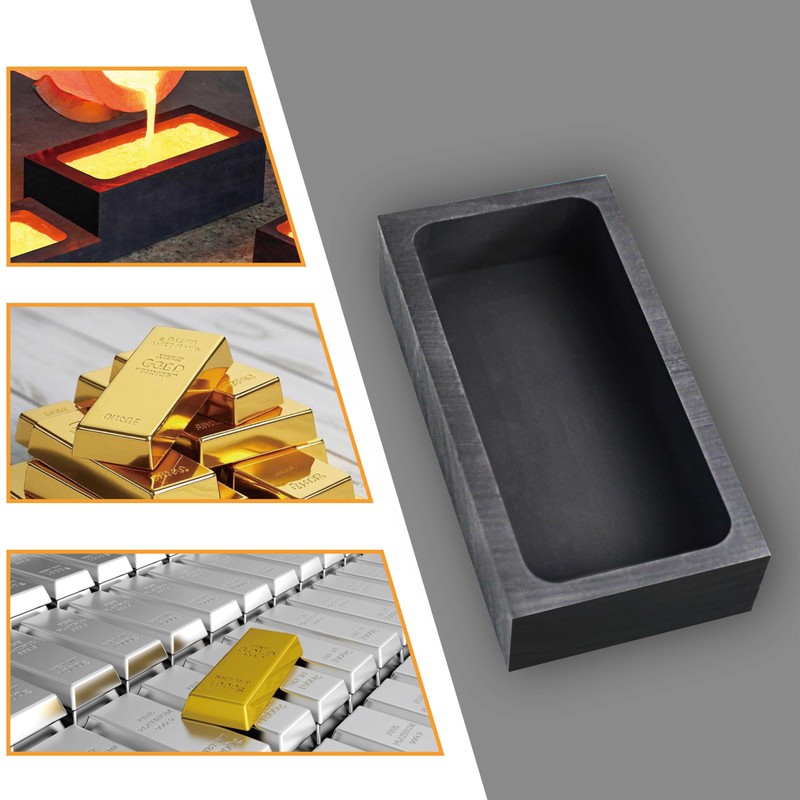 Nelyrho 2 Pieces 1kg Graphite Ingot Molds for Casting Gold