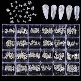 Weilusi - 240 diamantes de imitación de metal 3D para decoración de uñas, 240 unidades, multiformas, para decoración de uñas, maquillaje, decoración facial, suministros de manualidades