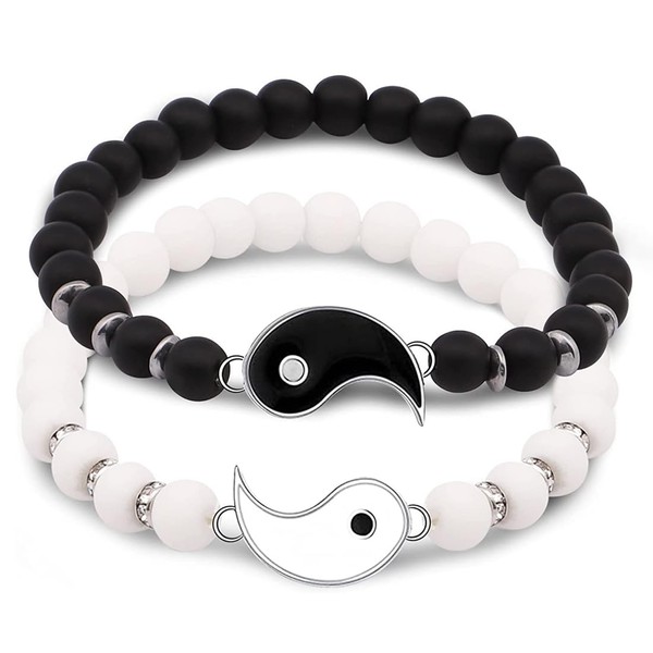 NHPY Pack of 2 Friendship Bracelets, Bracelets, Matching Yin Yang