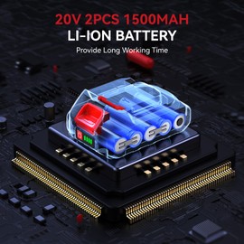 ONEVAN Cordless Rivet Gun with 2PCS Batteries and 1.2A Fast Charger, Brushless Electric Rivet Gun, 0.78" Stroke Length, Rivet Gun Kit for 1/8", 5/32", 3/16" Stainless & Aluminum Rivets