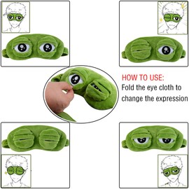 2 PCS Sleep Mask for Girls Women Men Kids Funny Cute Contoured Blackout Frog Cat Dog Animal 3D Sleep Eye Mask for Sleeping TANBT