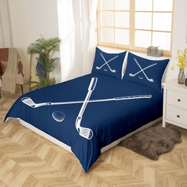 Erosebridal Twin Bedding Sets for Boys Golf Duvet Cover,Golf Balls Clubs Sports Comforter Cover for Boys Girls Kids,Navy Blue and White Ball Games Bed Set Sports Bedroom Decor 2Pcs