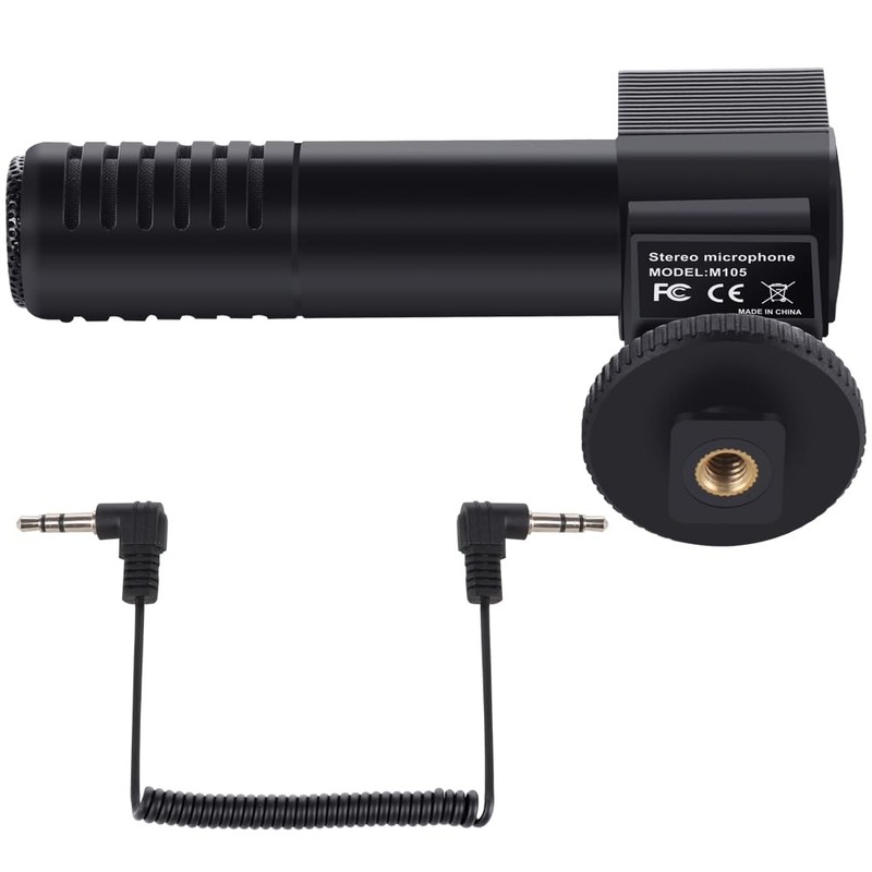 TEFTYMON Microphone for Digital Camera with Shock Structure, Windscreen, 3.5mm
