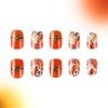 Fall Press on Nails Short Square Maple Leaf Fake Nails