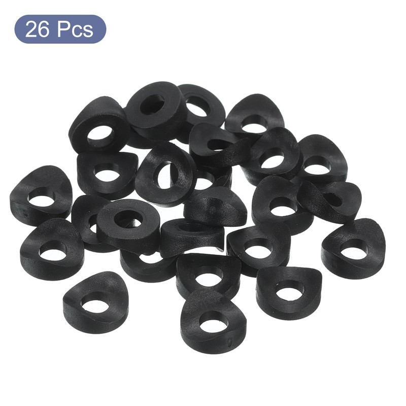sourcing map 26Pcs Plastic Round Washers, 6mm x 14mm x