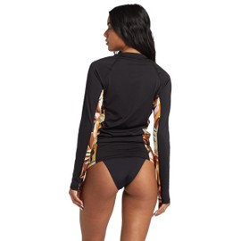 Billabong Women's Standard Core Long Sleeve 1/2 Zip Rashguard, Black