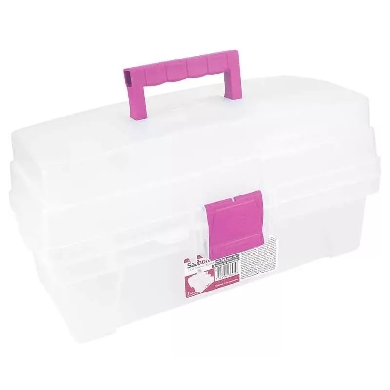 Sanhome Caja Multiusos Vanity Rosa/transparente 14'' - 6402 Sanhome