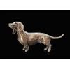 2082 Butler & Peach Dachshund Solid Bronze Miniature Sculpture
