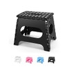 Dyforce Non-Slip Folding Step Stool - 11 inch Height Premium Heavy Duty Foldable Step Stool for Kids, Kitchen Garden Bathroom Camping Stepping Stool - Black