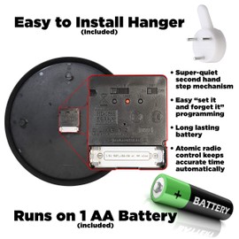 The Ultimate Wall Clock - Quartz Wall Clock, 10" Round, Quiet, Analog, Battery Operated, Easy to Read