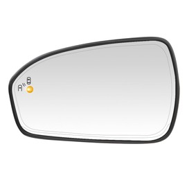 Senzeal Driver Side Heated Mirror Glass with Blind Spot Detection BLIS for Ford Fusion 2013 2014 2015 2016 2017 2018 2019 2020 2021 DS7Z17K707H DS7Z-17K707-H (No Auto Dimming)(Left Side)