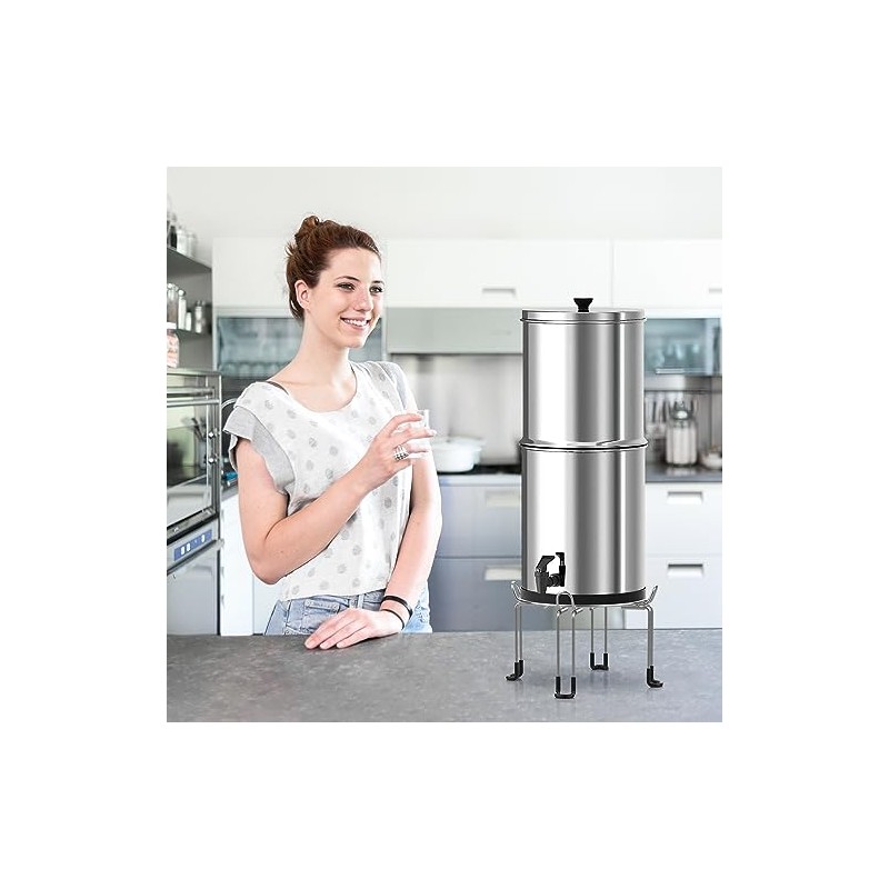 Gravity-Fed Water Filter System Stand, Detachable Stainless Steel Stand Compatible