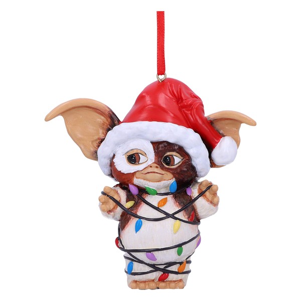Nemesis Now Gremlins Gizmo in Fairy Lights Hanging Festive Decorative Ornament, Red, Housewarming