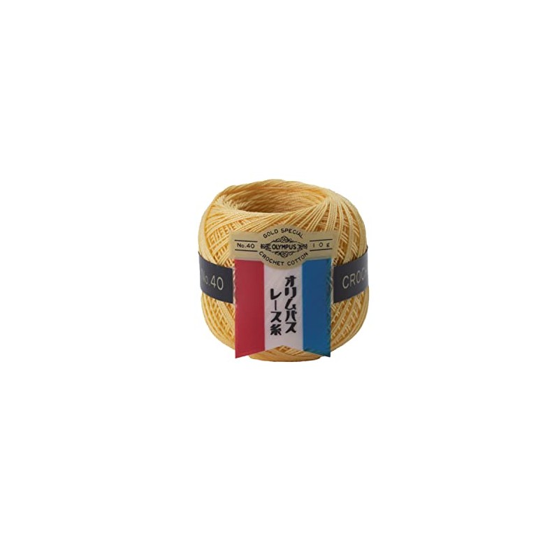 オリムパス製絲(Olympus Thread) 金票 レース糸 #40 Col.521 イエロー系 10g 約89m