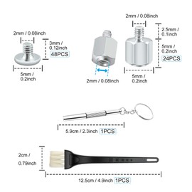 24 Set PC Motherboard Screw Kit M.2 Standoff and Screw,M.2 SSD Mounting Screw Set for ASUS Motherboard (with Screwdriver and Cleaning Brush)